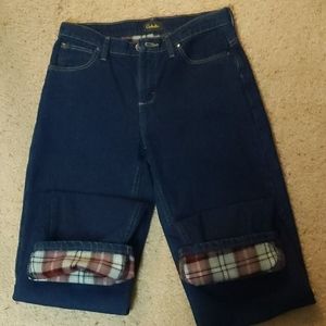 Cabela's flannel lined jeans